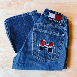 Vintage 90’s Tommy Hilfiger Straight Leg High-Rise Jeans with Embroidered Logo